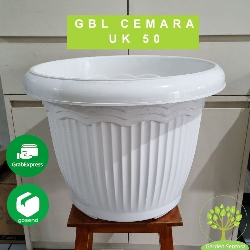 Pot Bunga Plastik Besar Uk Gbl Cemara Warna Putih Pot Tanaman