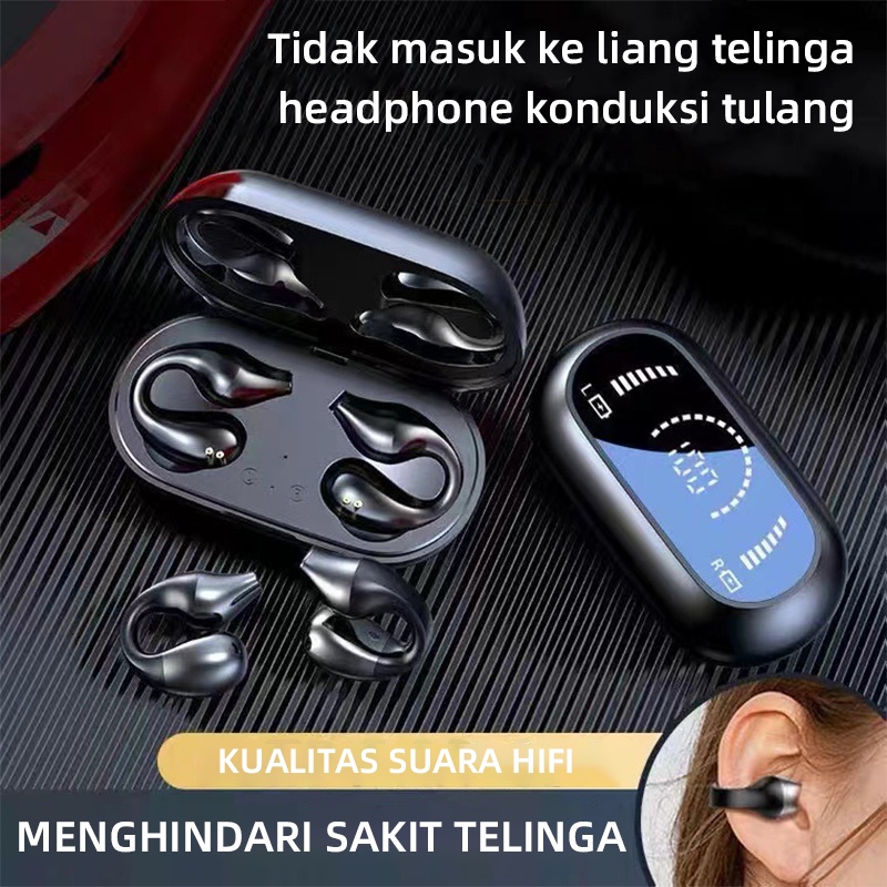 Headset Bluetooth Konduksi Tulang Klip Telinga Lazada Indonesia