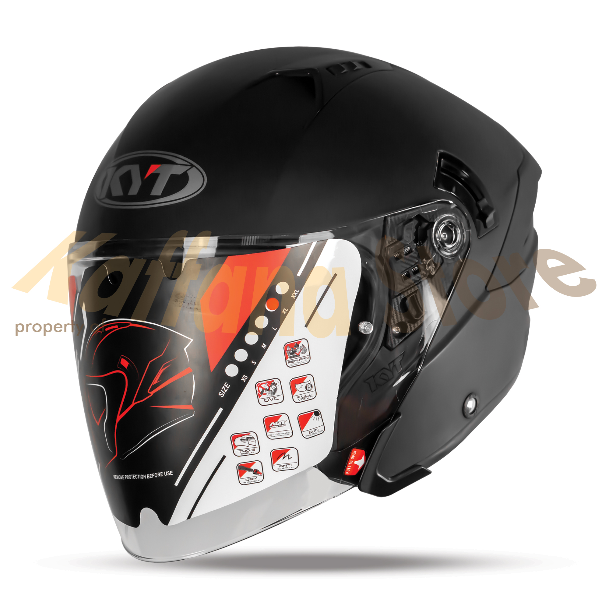 Helm Kyt Nfj Matte Black Doff Paket Ganteng Original Lazada Indonesia