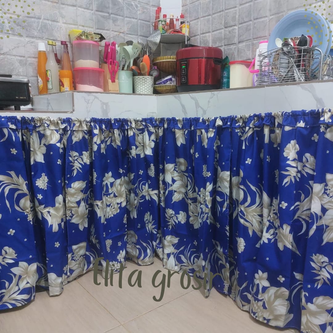 Gorden Kolong Dapur Cantik Hordeng Kolong Meja Dapur Motif Terbaru