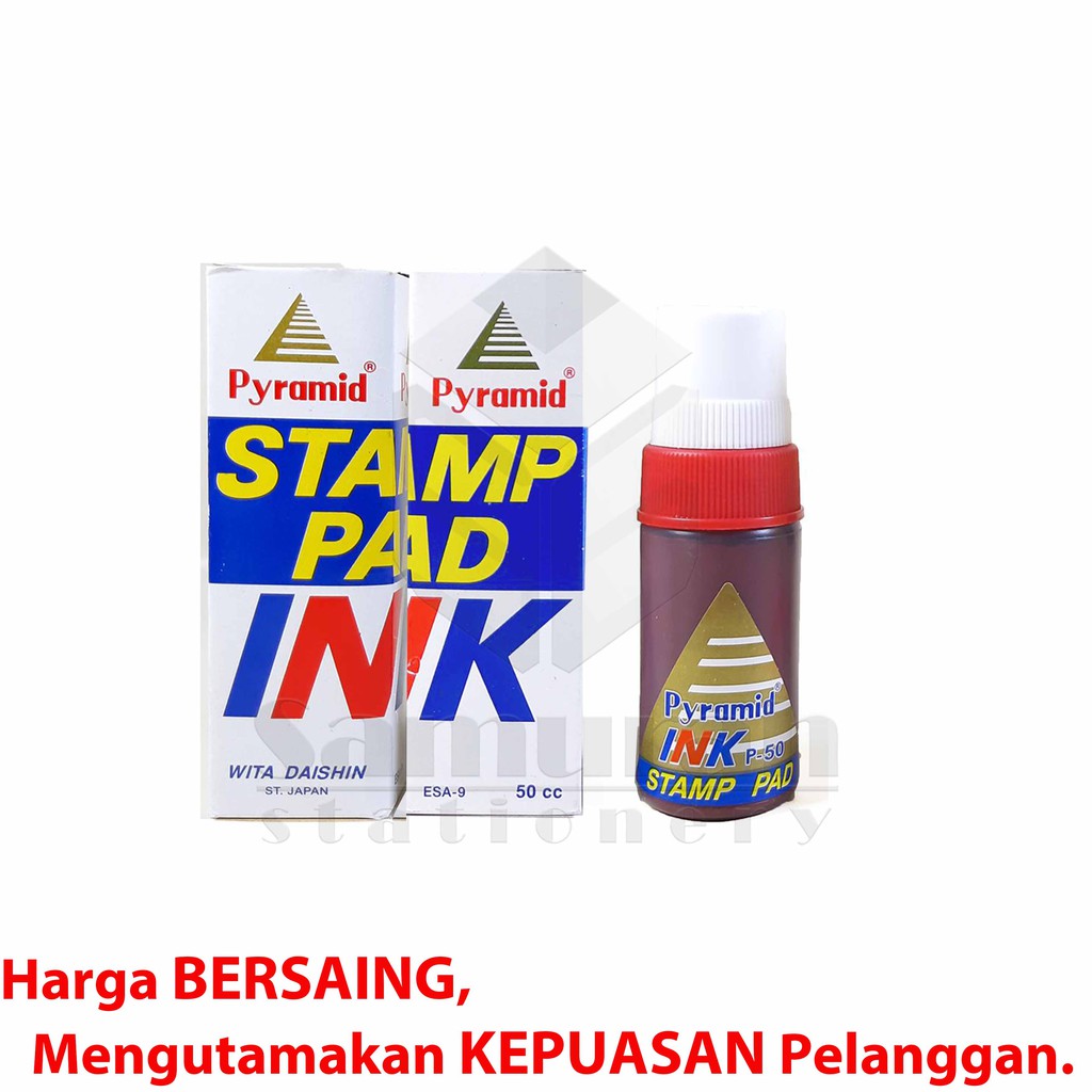 Isi Ulang Tinta Bak Stampel Piramid Refill Stamp Pad Ink Pyramid 50