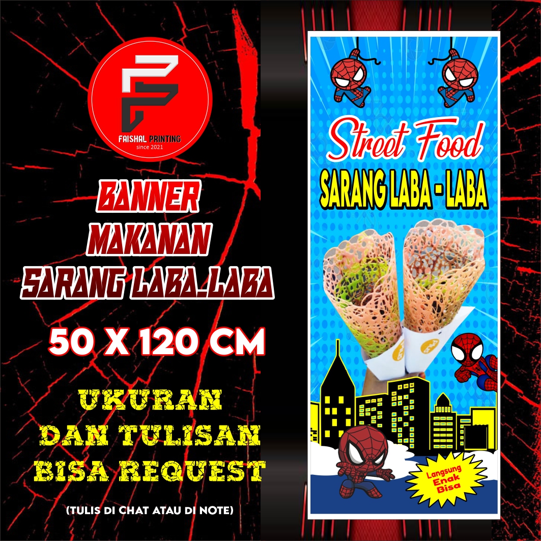 Banner Sarang Laba Laba Banner Jajanan Banner Makanan Banner