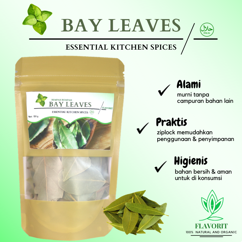 Daun Salam Kering Asli Organik Bay Leaves Dried Bumbu Dapur Lengkap