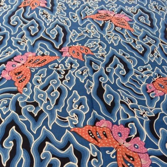 Kain Batik Tulis Motif Mega Mendung Kupu Kupu Biru Lazada Indonesia