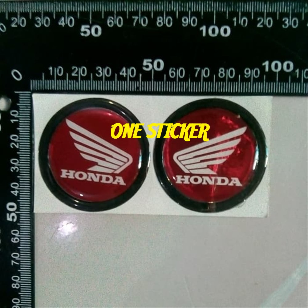 READY New Stiker Timbul Emblem Logo Wing Sayap Honda Bulat Isi 2