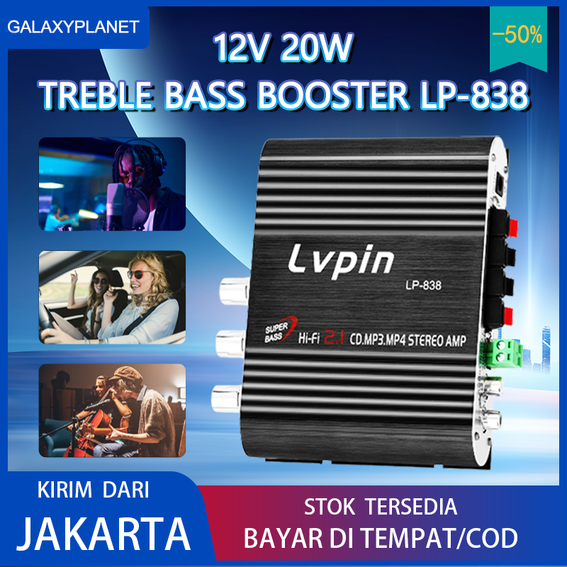 Dikirim Dari Jakarta Lvpin Mini Hifi Stereo Amplifier Treble Bass