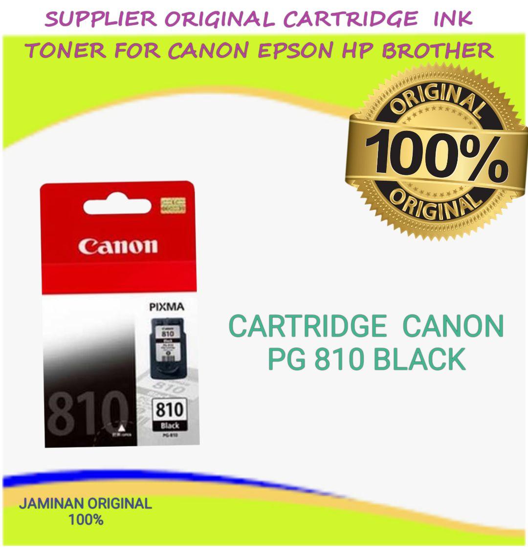 TINTA CARTRIDGE ORIGINAL CANON PG 810 PG810 BLACK BLK HITAM FOR USE PRINTER IP2770 MP237 MP258 MP287 MX366 DLL