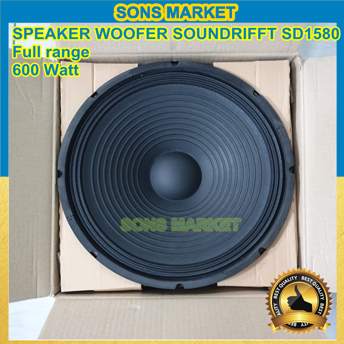 SPEAKER WOOFER KOMPONEN SOUNDRIFFT SD 1580 15 Inch 15in 600 Watt SD1580