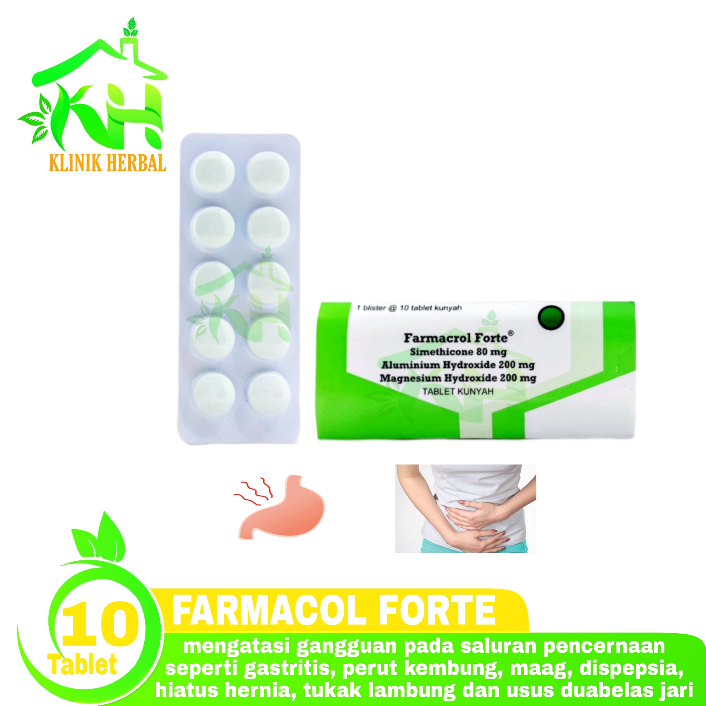 Farmacrol Forte Tablet Kunyah Obat Maag Asam Lambung Lazada Indonesia