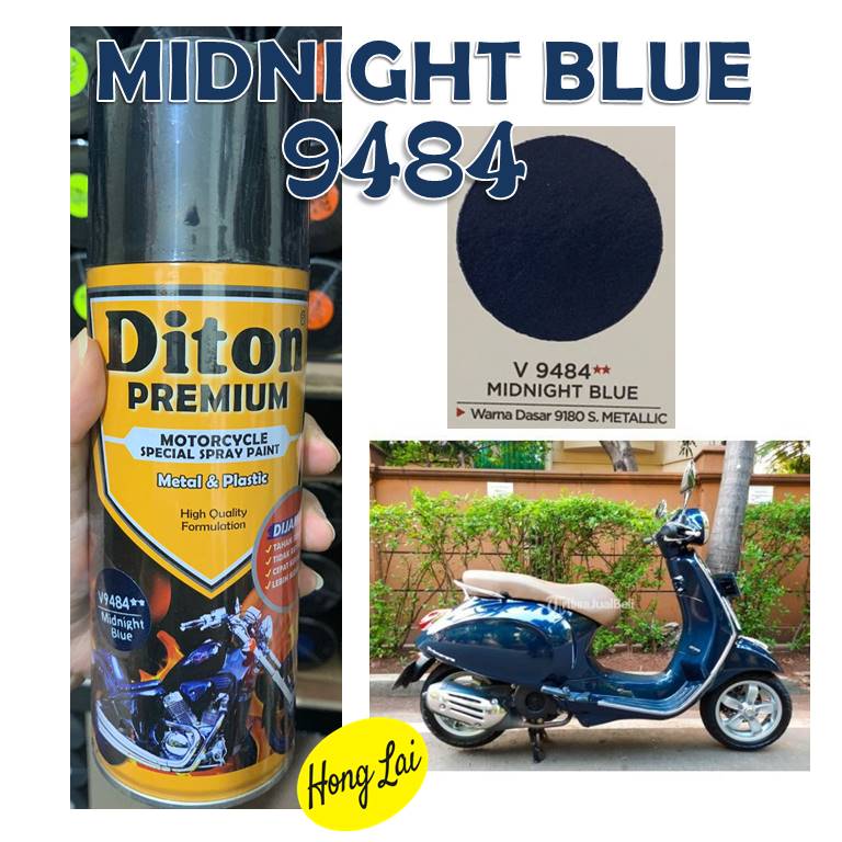 Cat Pilox Diton Premium Vespa Midnight Blue 9484 Warna Biru Tua Gelap