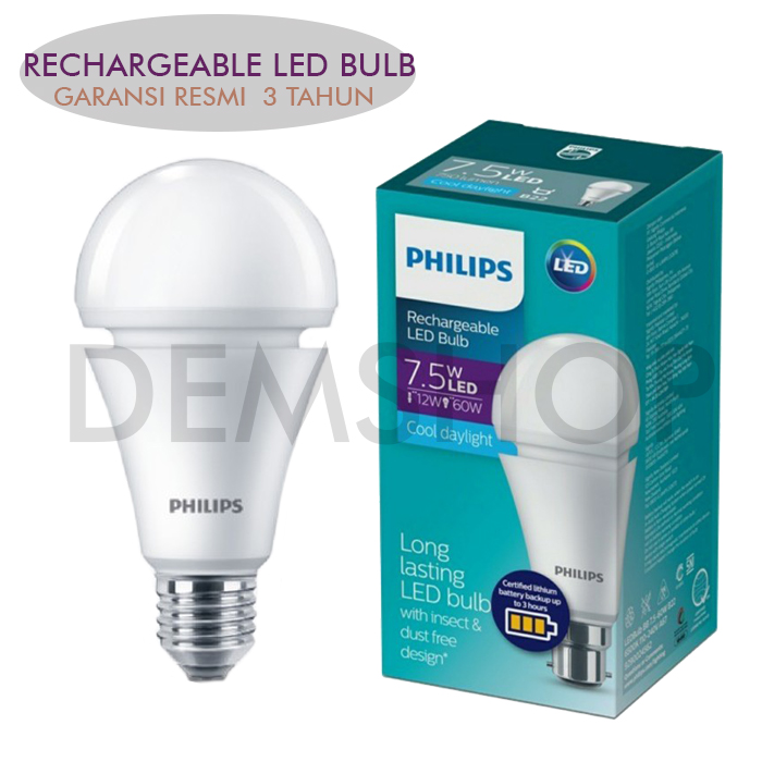 PHILIPS Emergency Lamp LED 7 5 W Lampu Putih Rechargeable Led Bulb