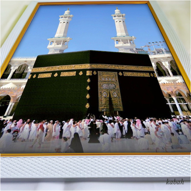 Poster Dinding Pigura Foto Kabah Ka Bah Masjidil Haram Bingkai Hiasan