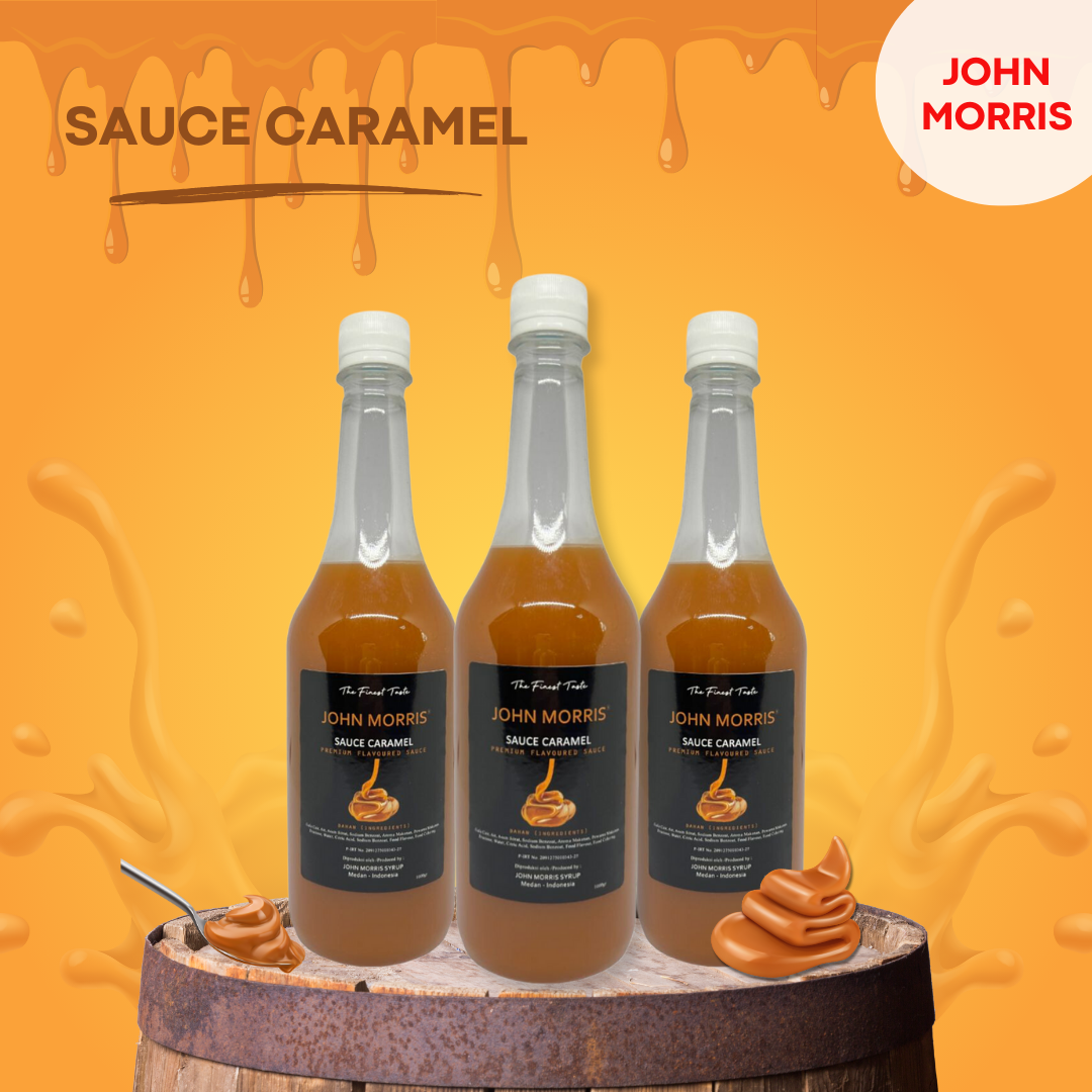 JOHN MORRIS Premium Flavoured Syrup Sauce Caramel 1000 Ml Saus Rasa