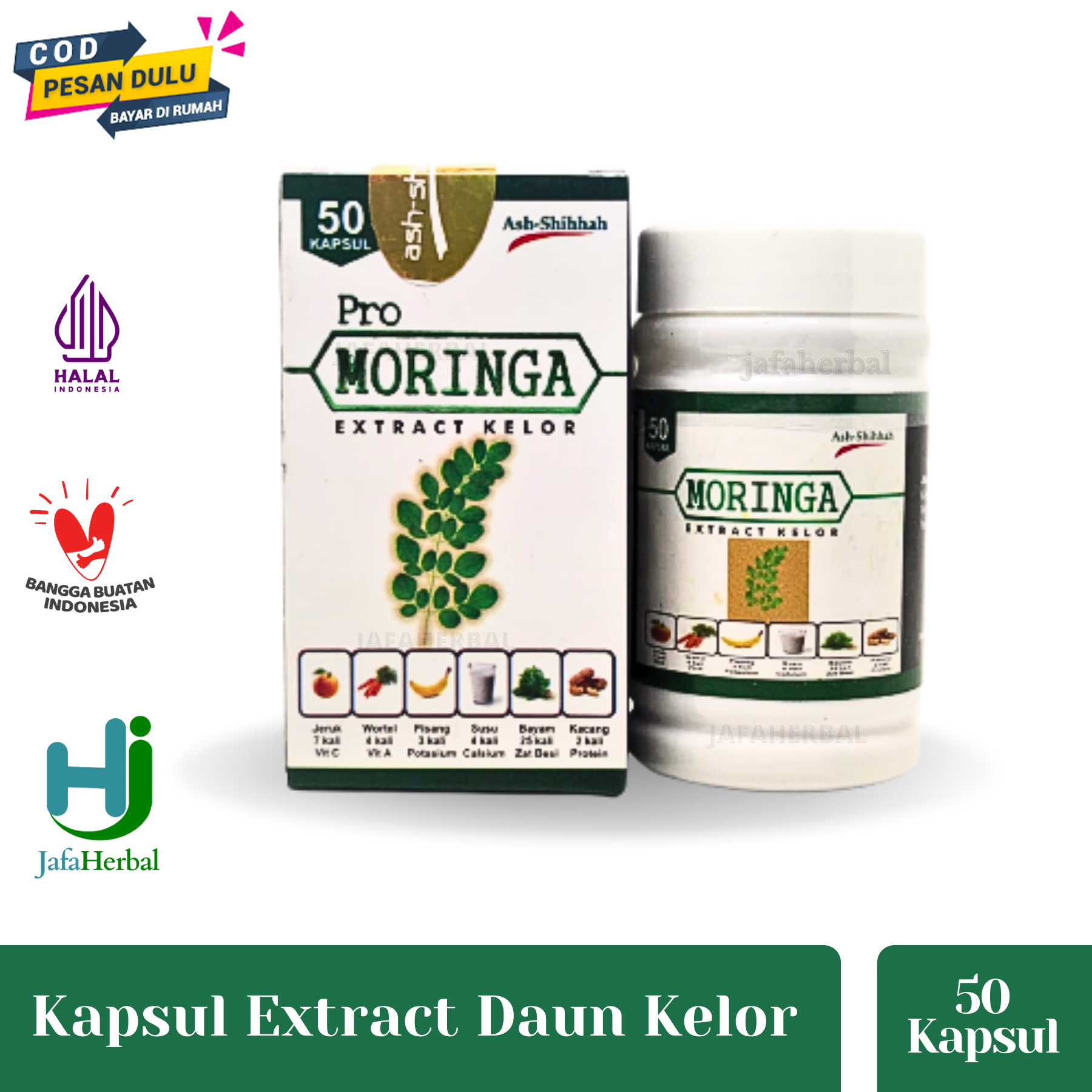 Original Pro Moringa Kapsul Ekstrak Daun Kelor Pro Moringa Ash Shihhah