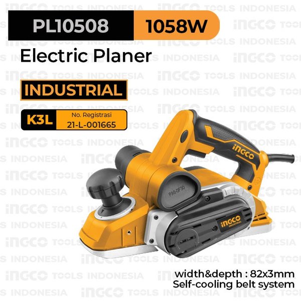 Mesin Pasrah Listrik 1050 Watt INGCO PL10508 Electric Planer Alat Serut