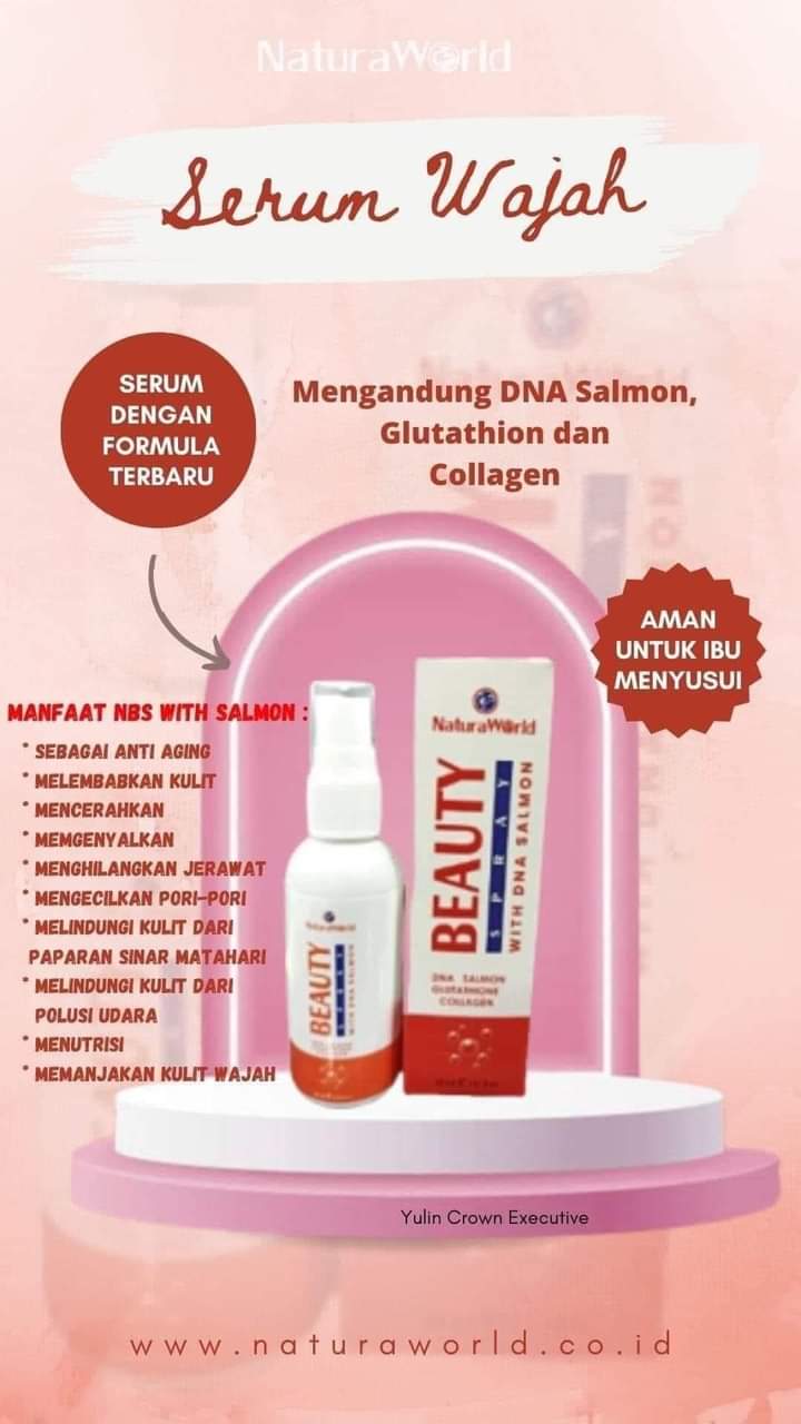 New Natura Beauty Spray DNA Salmon Glutathion Collagen Asli 100