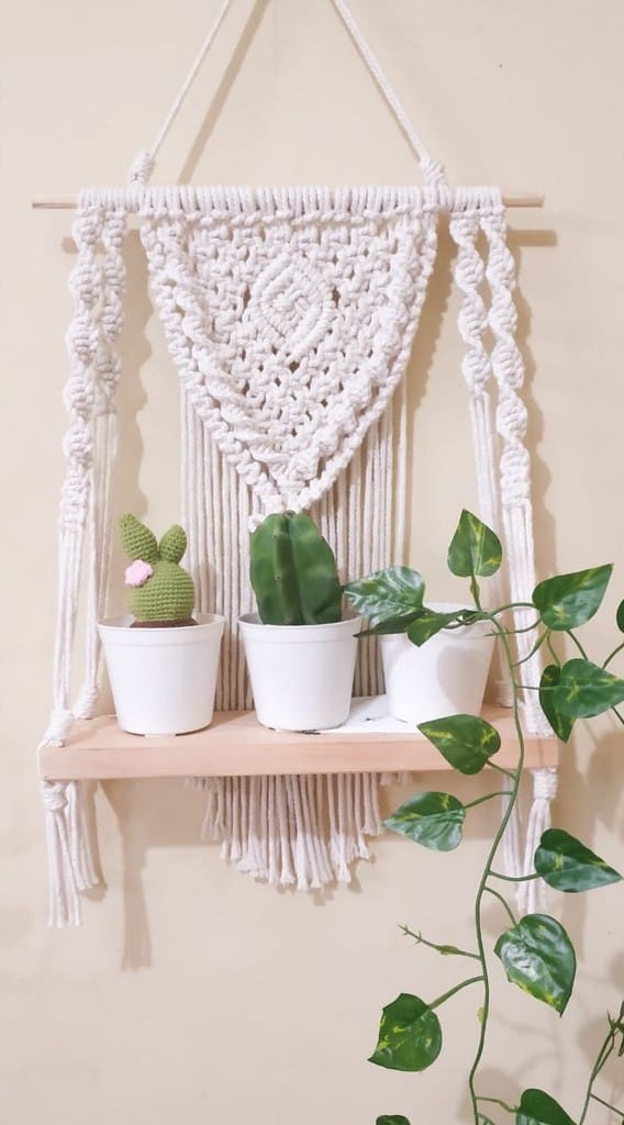 Macrame Ambalan Macrame Rak Dinding Rak Serbaguna Rak Dinding