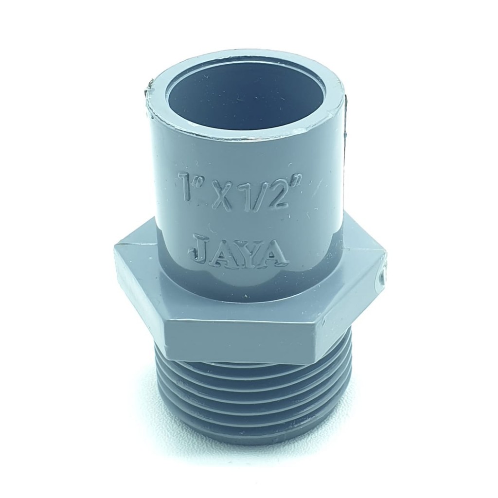 Jaya Valve Socket 1 X 1 2 TS PVC Sock Drat Luar 1 Inch X 1 2 Inch