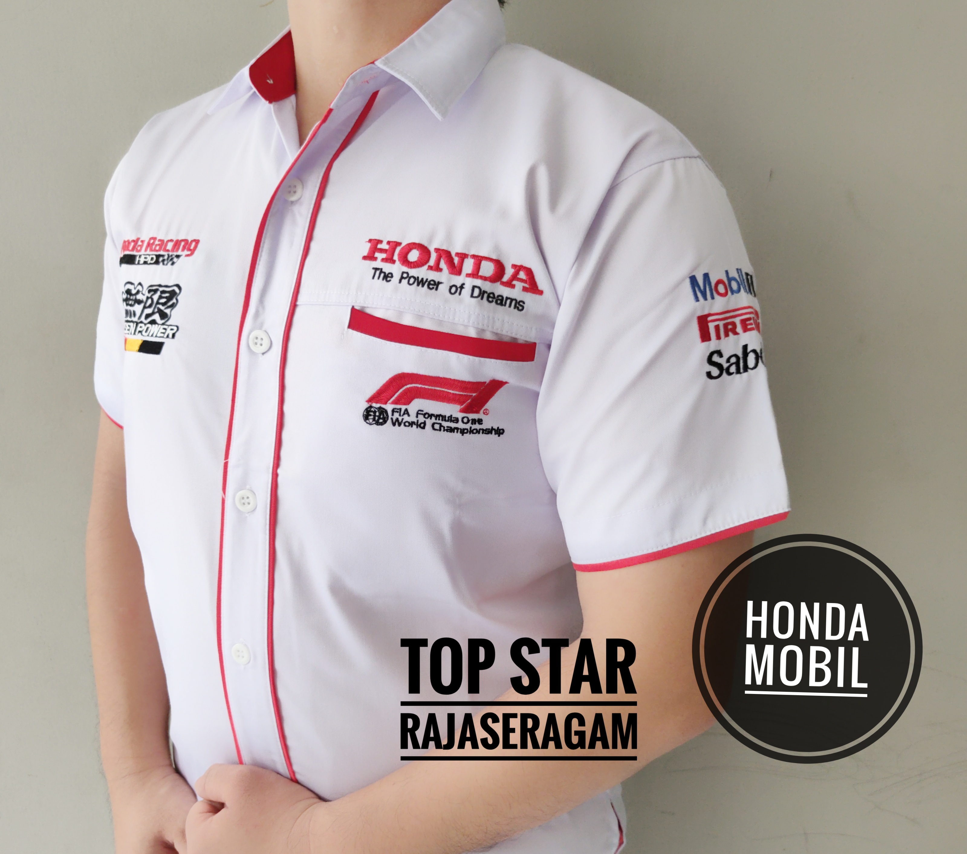 Baju Otomotif Honda Mobil Seragam Komunitas Moto Gp Kemeja Bordir F