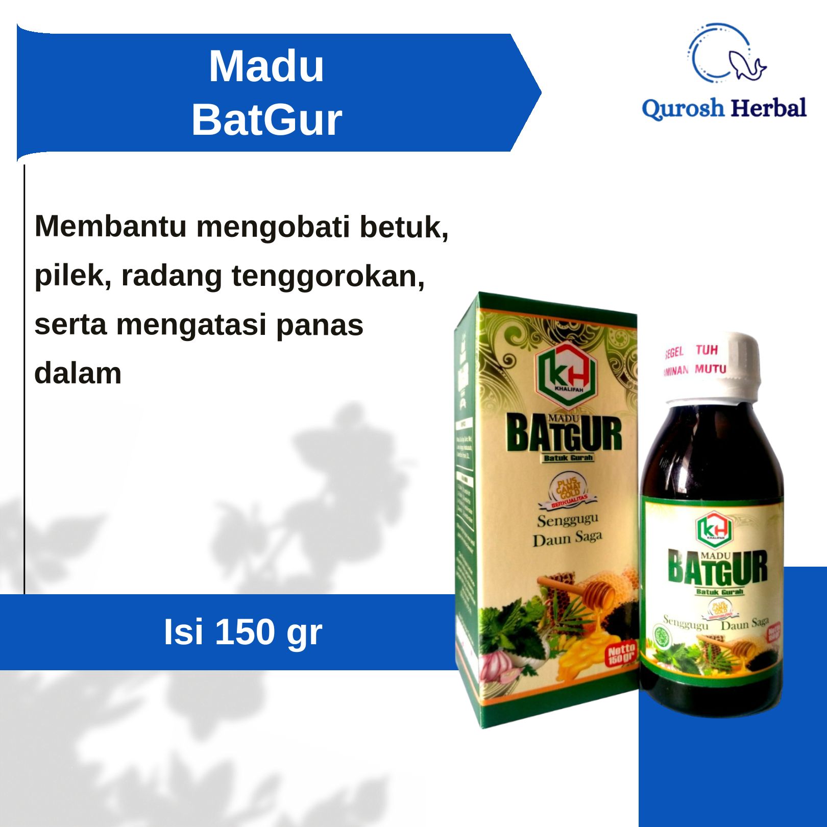 Madu Batgur Khalifah Batuk Gurah Sariawan Panas Dalam Radang