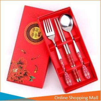 OSM - H251 Sendok Garpu Sumpit Set / Alat Makan Set Stainless / Souvenir
