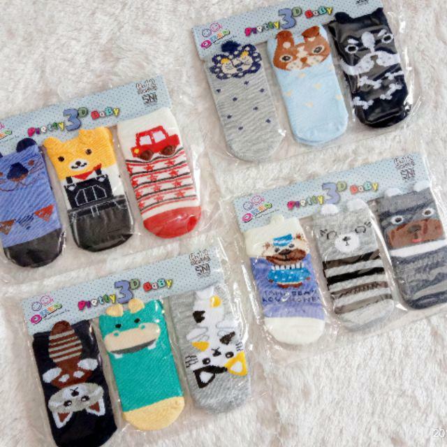 Kaos Kaki Bayi 3D 3 in 1 (3 Pasang)