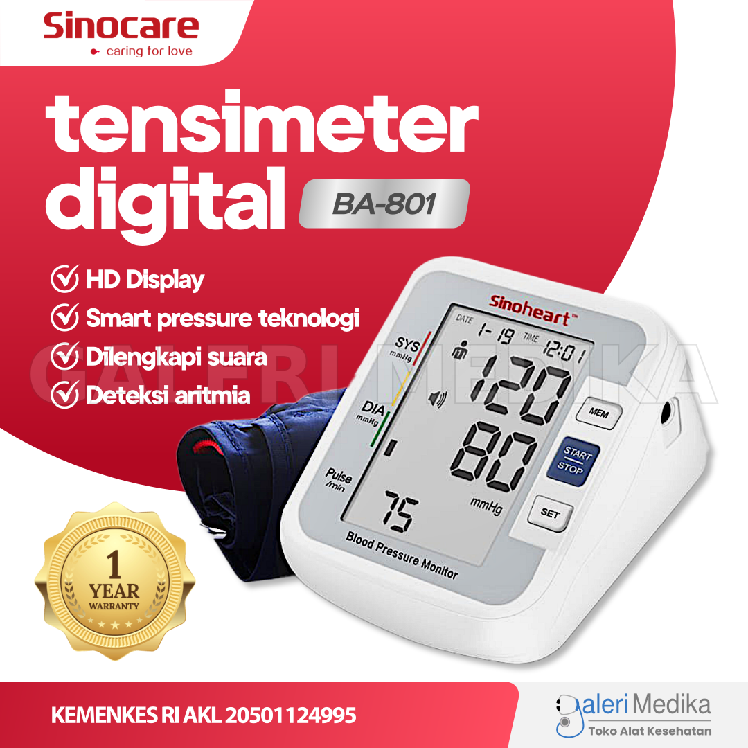 Sinocare BA 801 Tensimeter Digital Lengan Alat Cek Tekanan Darah