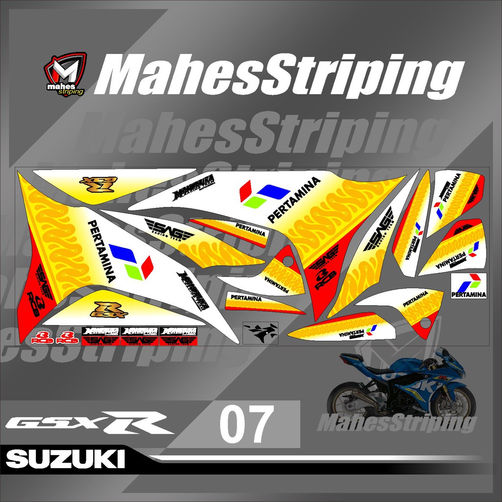 Stiker Striping Variasi Semifull GSX 150 R GSX R Desain MS 07