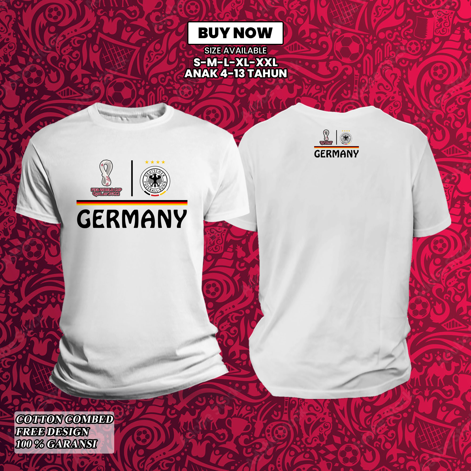 KAOS GERMANY PIALA DUNIA 2022 TERBARU KAOS BOLA KAOS DISTRO TEAM