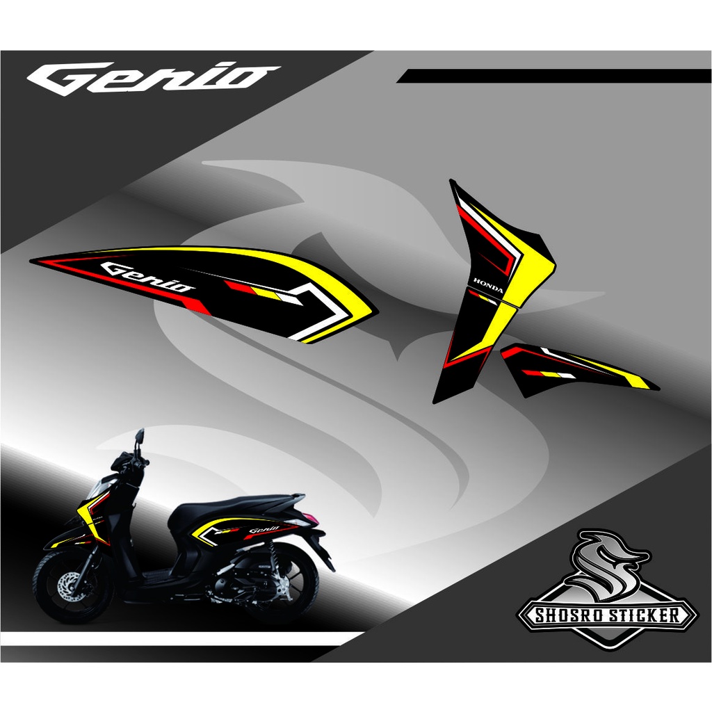 STIKER CUSTOM COD STICKER VARIASI MOTOR HONDA GENIO ALL STRIPING