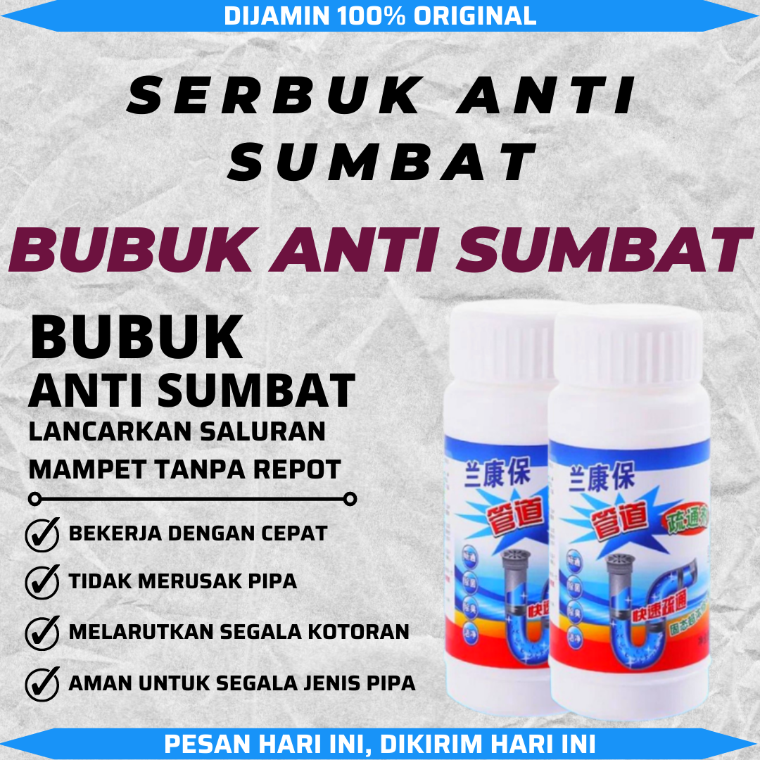 Pelancar Sumbatan Pipa Serbuk Anti Mampet Saluran Air Pipa Wastefel