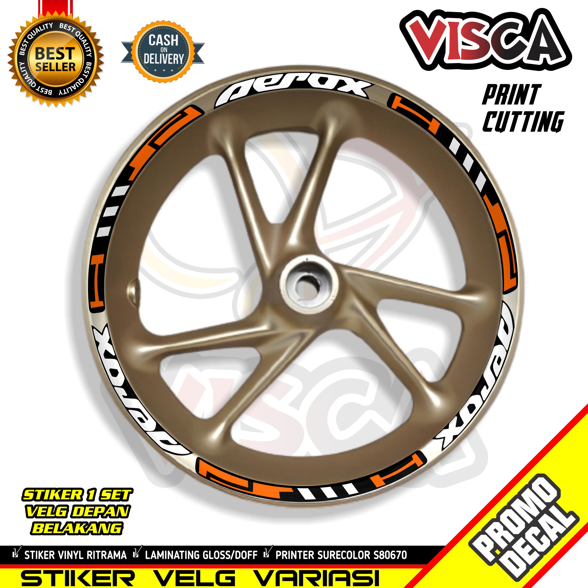 Stiker Velg List Velg Motor Stiker Velg AEROX Motif HITECH Lazada