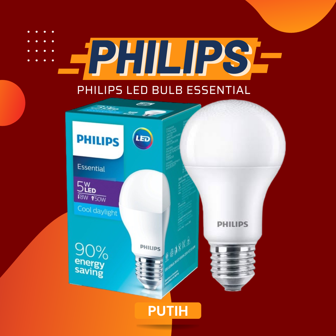 Lampu Bohlam Philips Led Bulb Ess Essential W Watt W Watt Cahaya