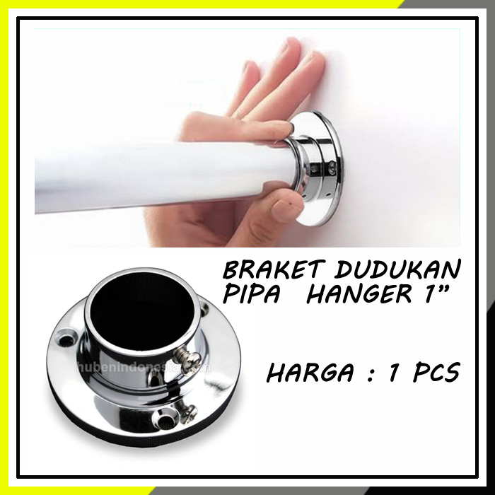 Bracket Topi Pipa Bulat Inch Mm Dudukan Pipa Hanger Lemari Bracket