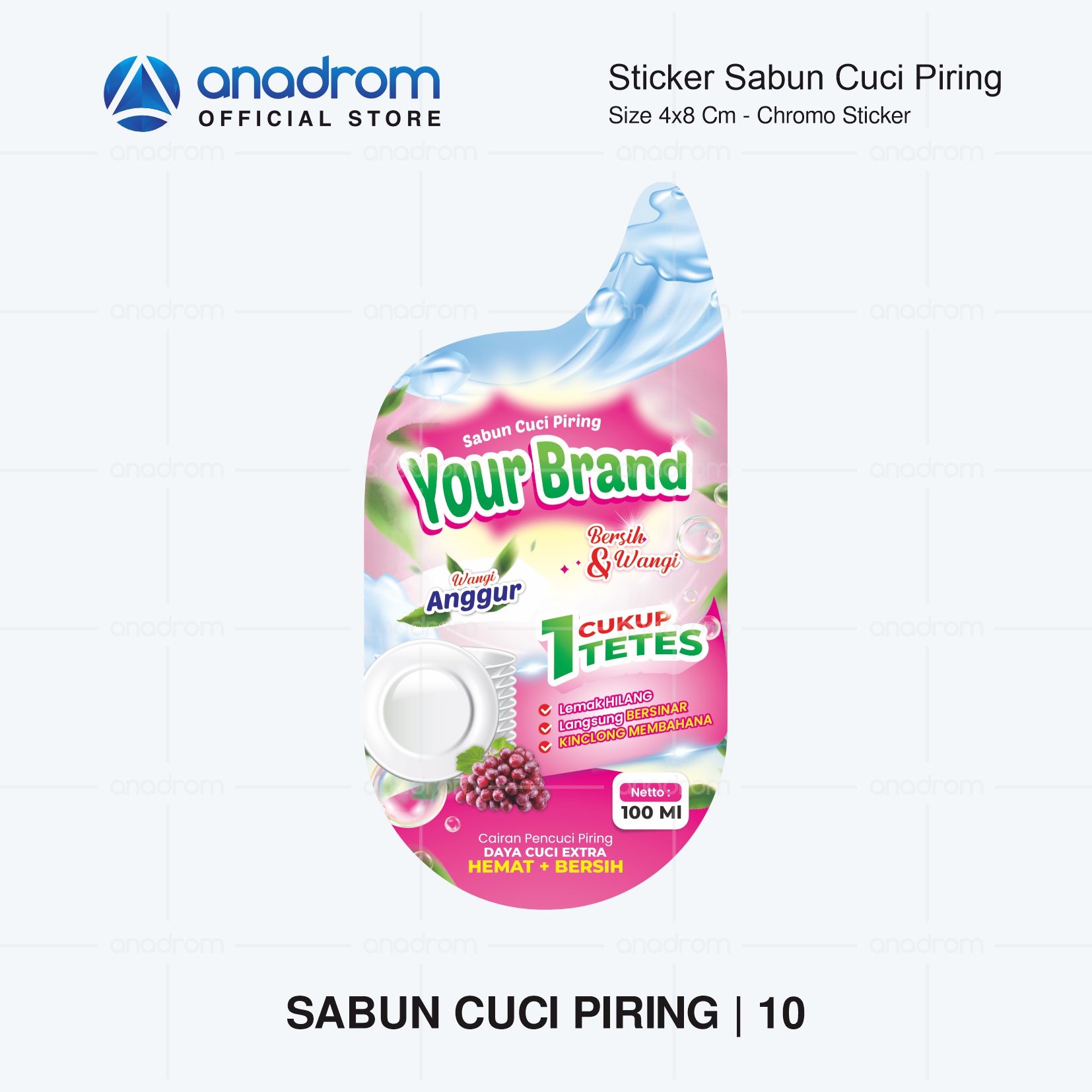 Sticker Kemasan Botol Sabun Cuci Piring Sticker Label Kemasan Botol