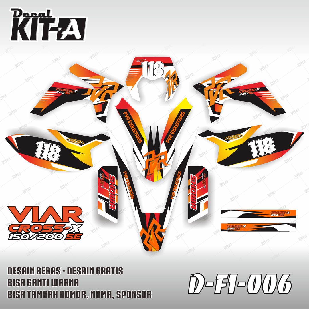 Decal Viar Cross X Decal Viar Cross Sticker Striping Stiker