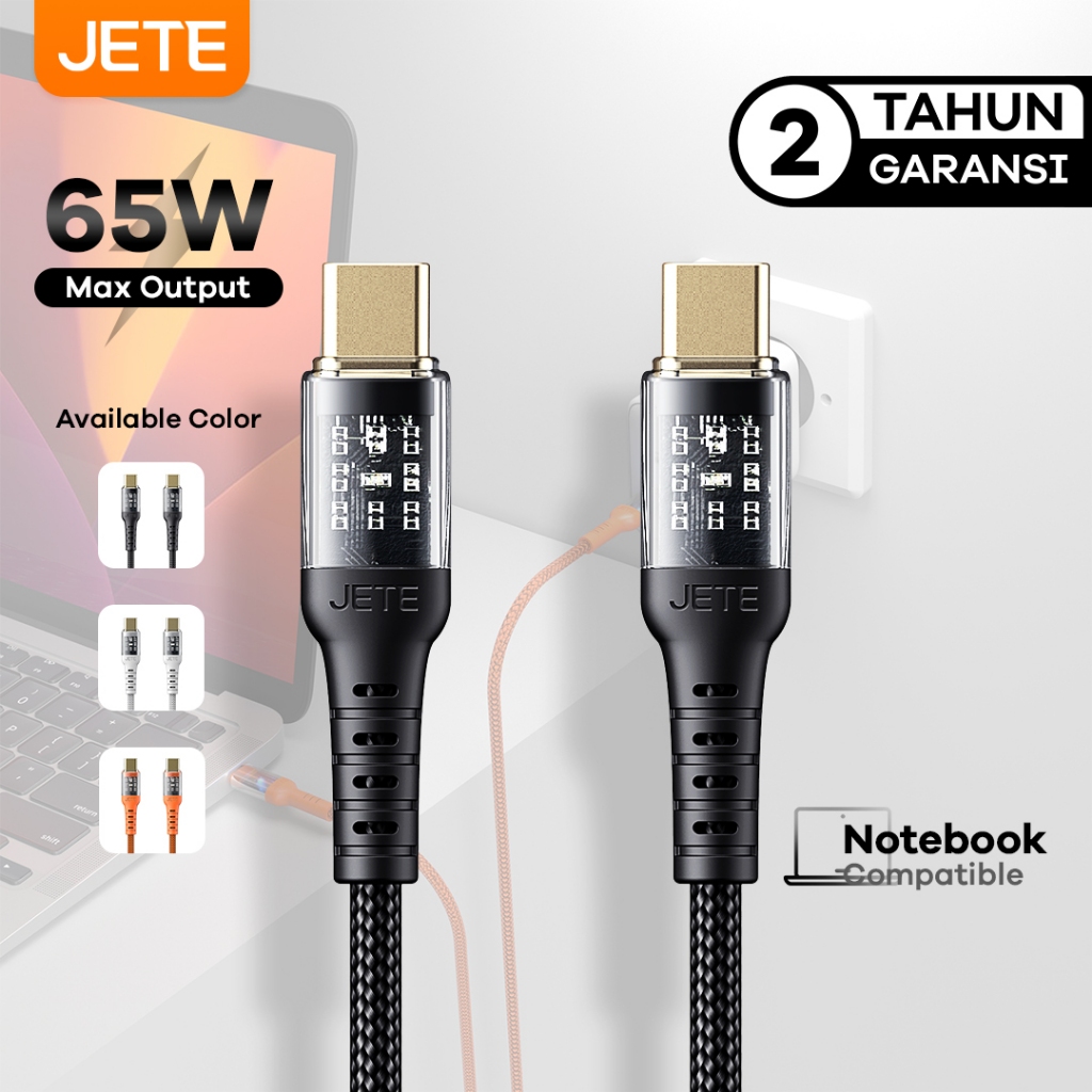 Jete Kabel Data Fast Charging Type C To Type C Cx Garansi Tahun