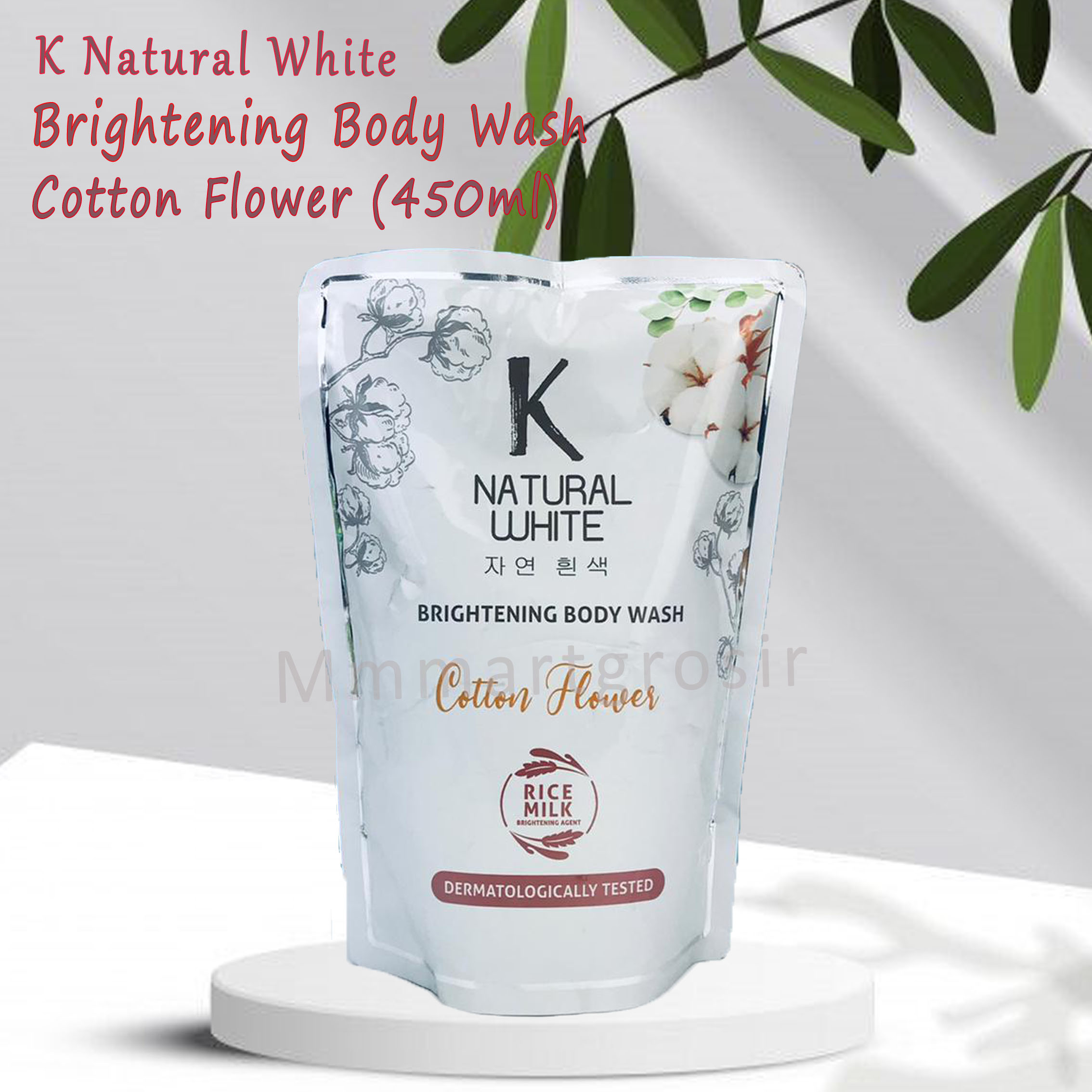 K Natural White Brightening Body Wash Sabun Cair Cotton Flower Rice