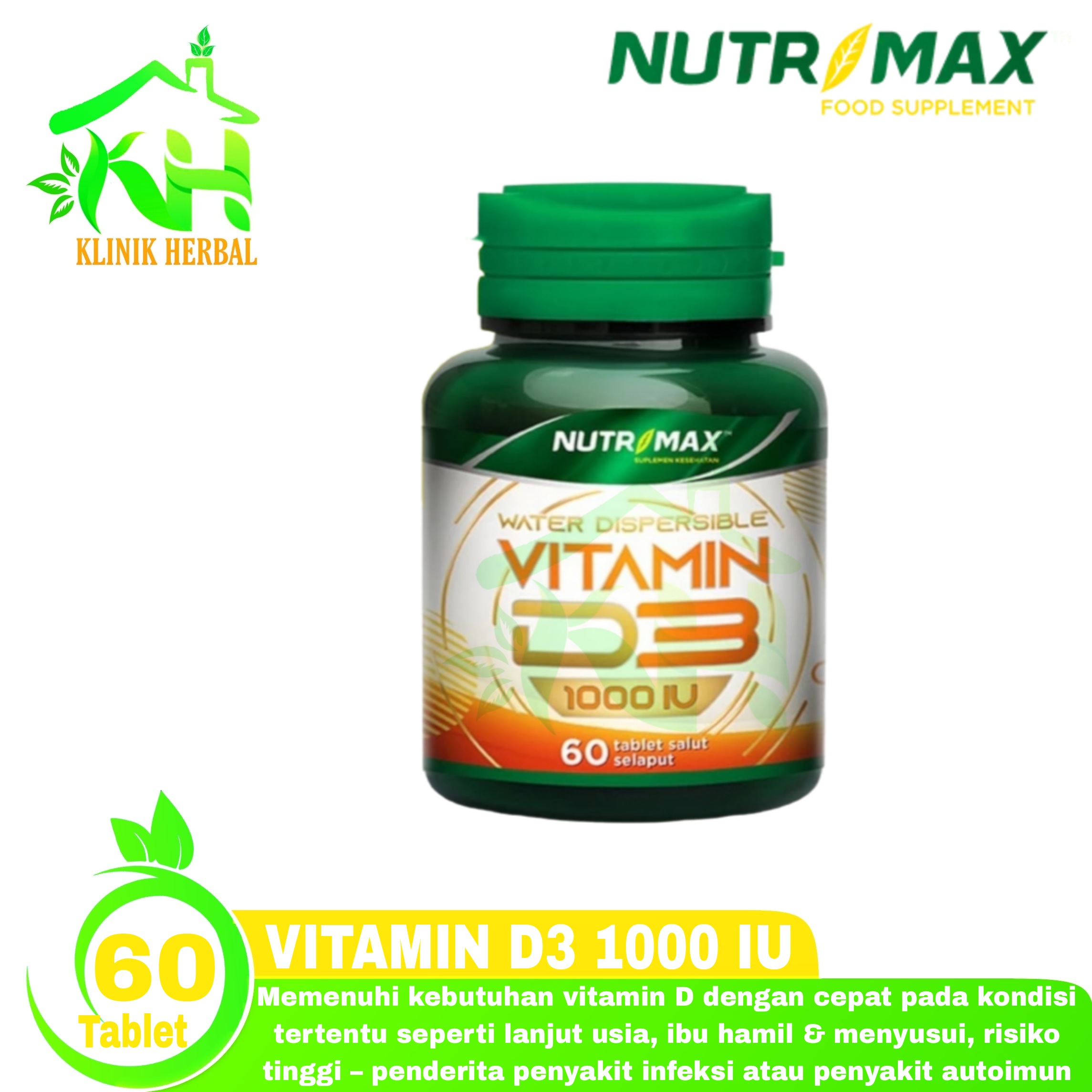 Nutrimax Vitamin D3 1000 IU Tablet Lazada Indonesia