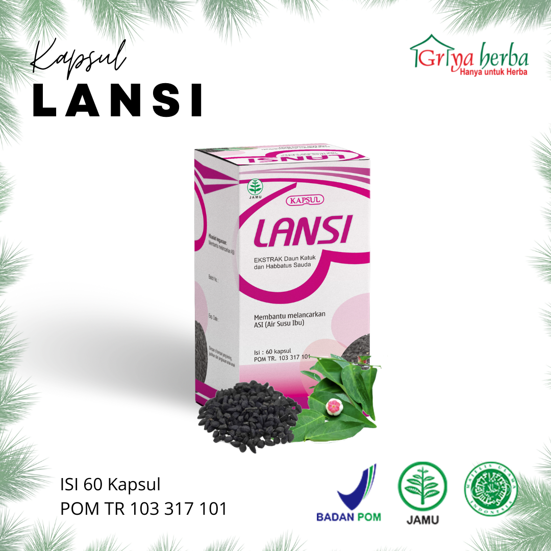 Griya Herba Kapsul Lansi Obat Herbal Membantu Melancarkan Air Susu Ibu