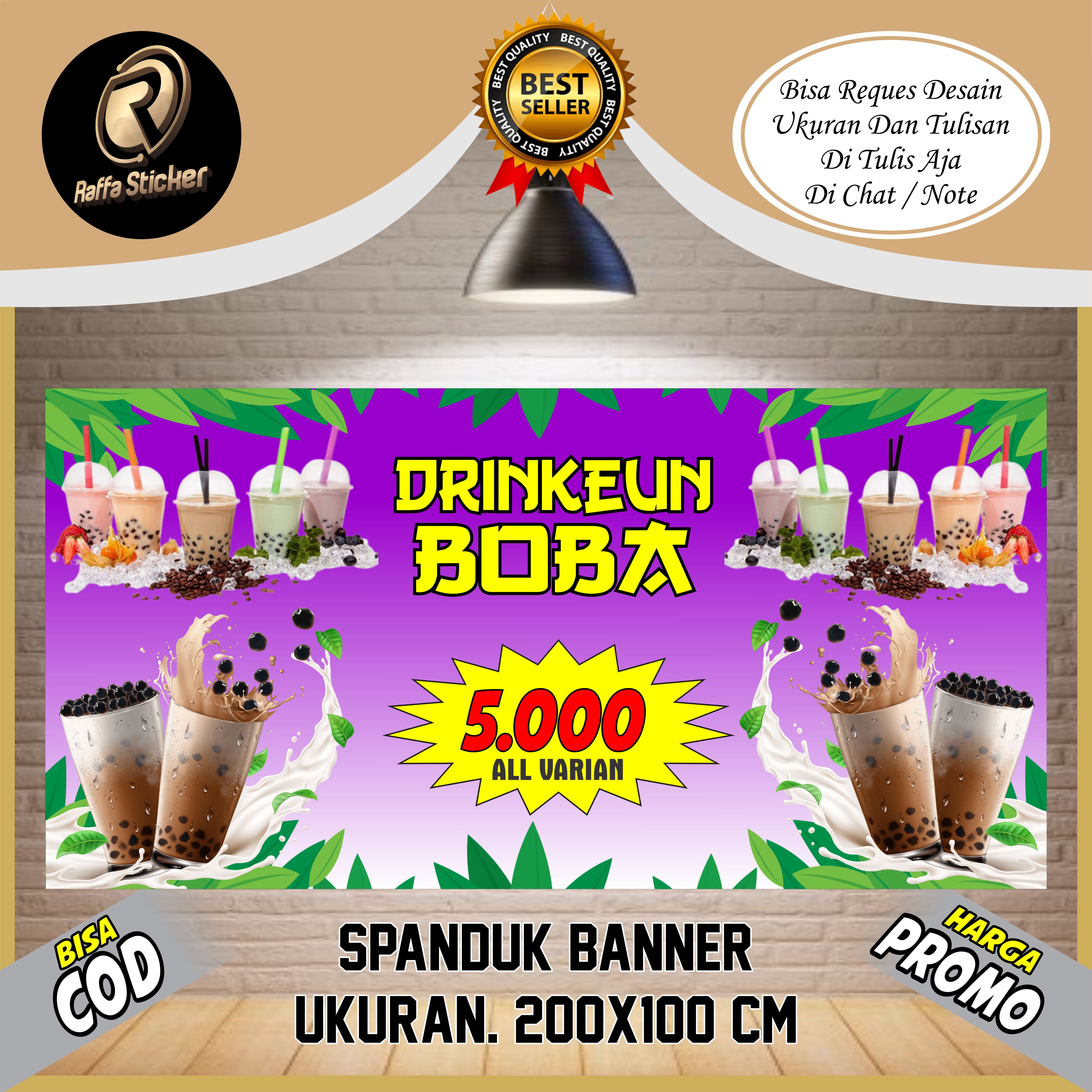 Jual Spanduk Banner Minuman Boba Minuman Viral Bubble Tea Indonesia