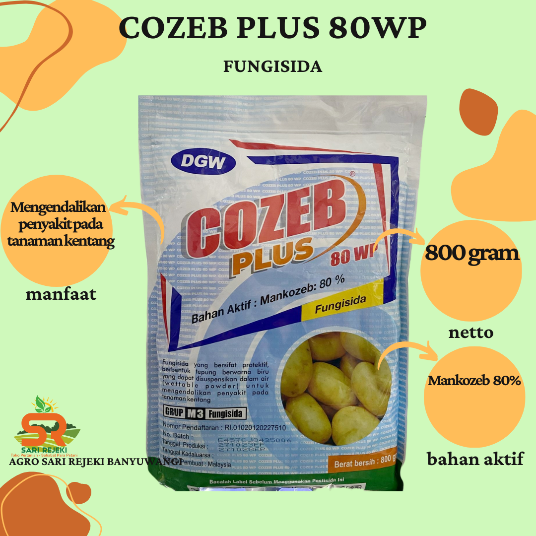 Fungisida COZEB PLUS 80WP 800GRAM FUNGISIDA Mankozeb Biru Lazada