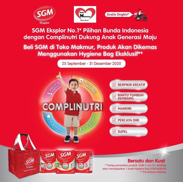 Promo Pembelian Sgm Gr Berhadiah Hygiene Bag Sgm