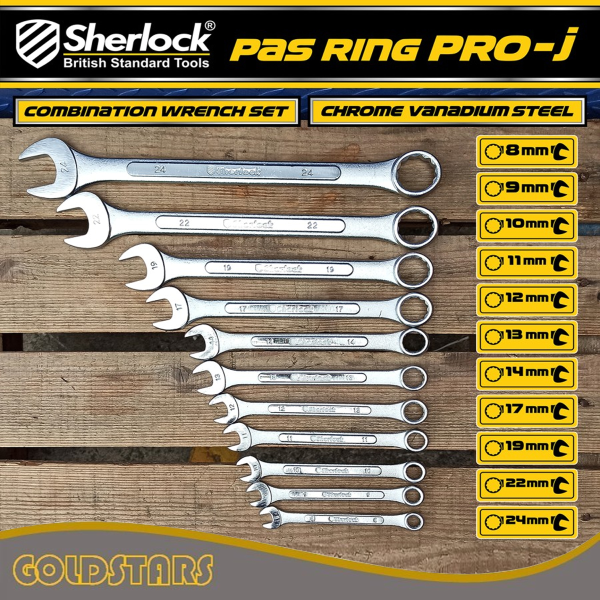 Kunci Pas Ring 11 Pcs Per Set Size 8 24 Mm Sherlock Pro J Series