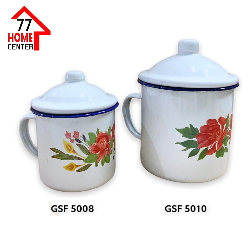 Female Heaven Mug Cangkir Enamel Tutup Motif Bunga Cm Cm