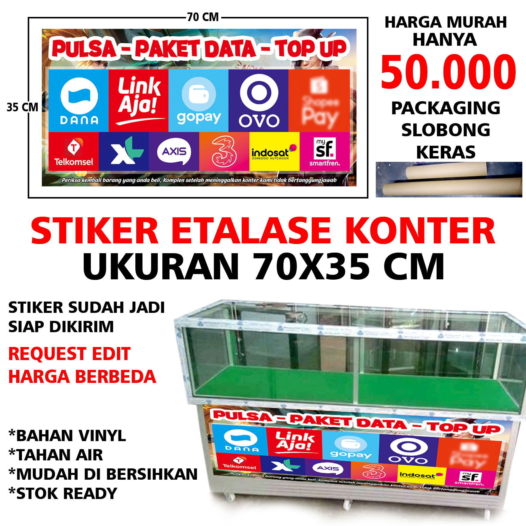 STIKER ETALASE KONTER Lazada Indonesia