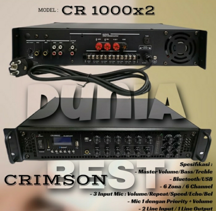 Power Amplifier Crimson CR 1000X2 Bluetooth USB Dan Bell Lazada