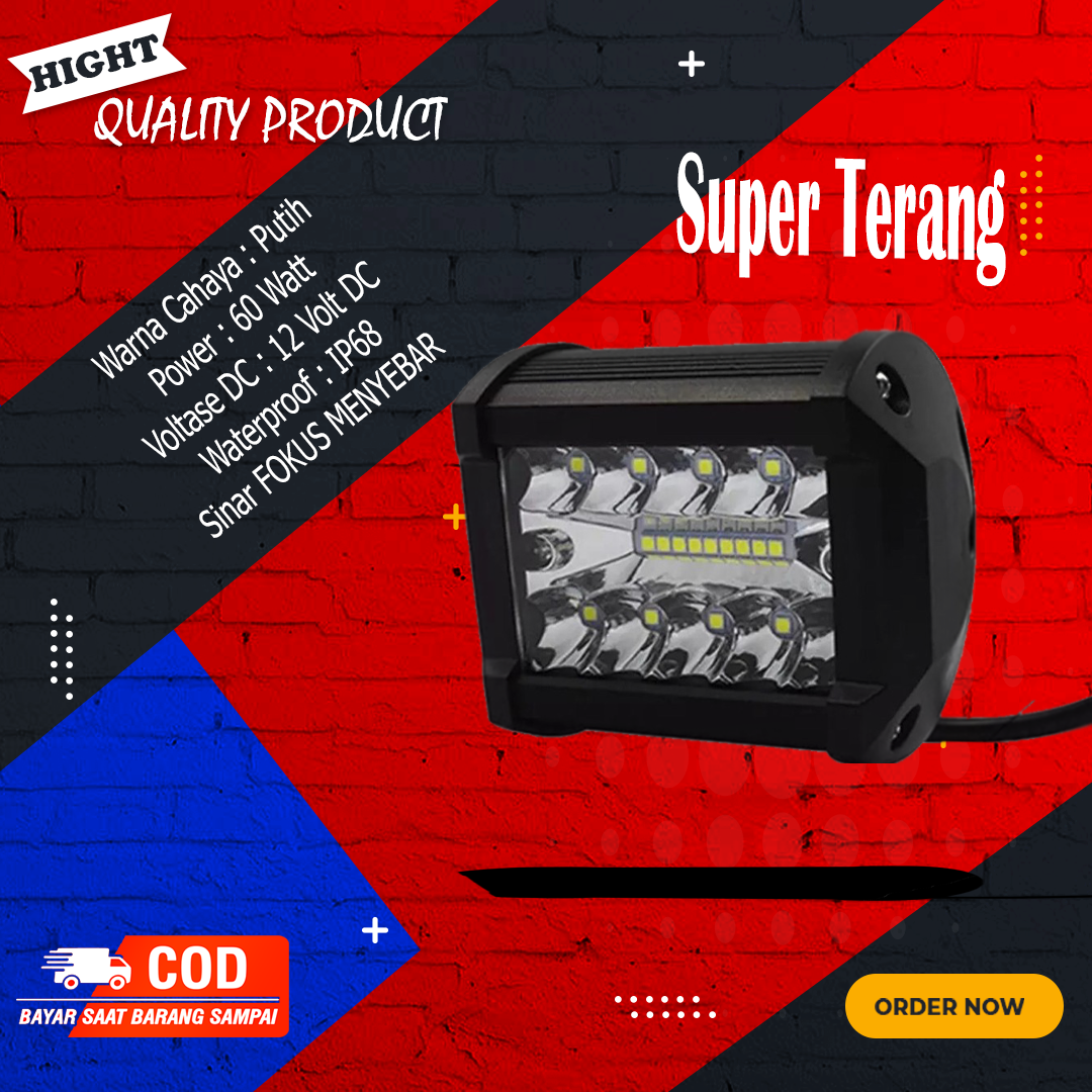 Lampu Tembak Mobil Truk Motor Super Terang Volt Watt Warna