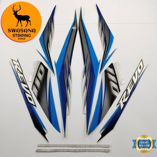 Striping Decal Polet Sticker Honda Revo 110 Absolut 2009 Silver Lis