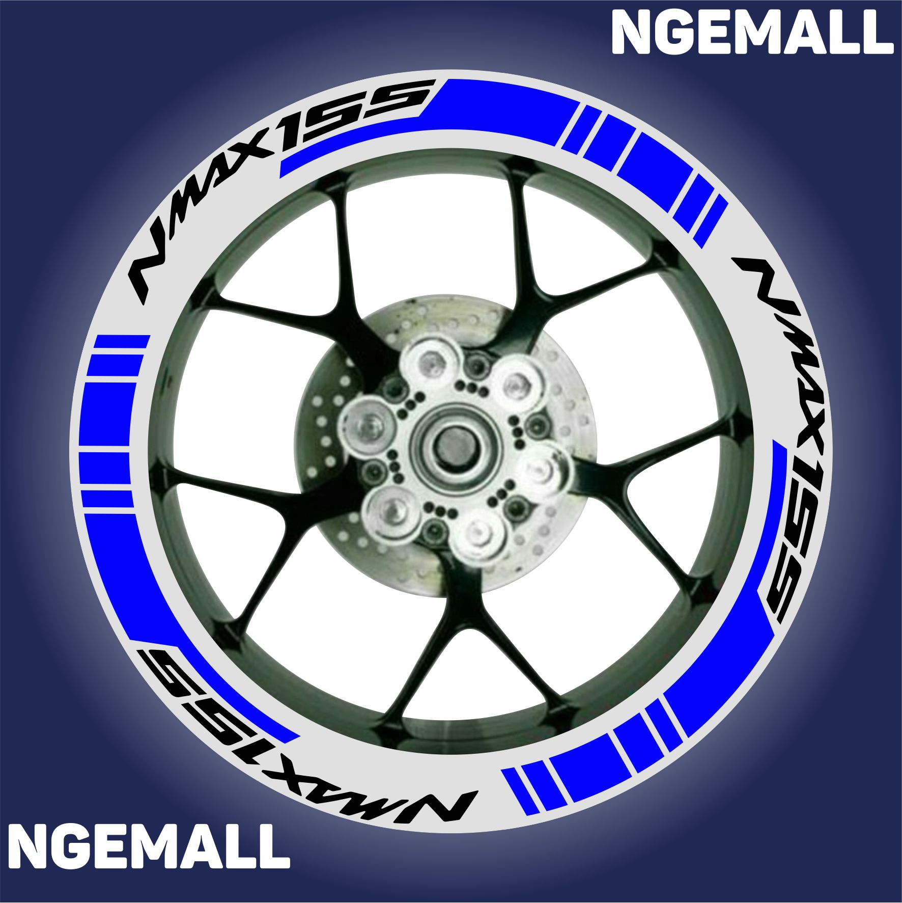 Ngemall Stiker Velg Sticker Velk 18 NMAX Warna Biru Ngemall